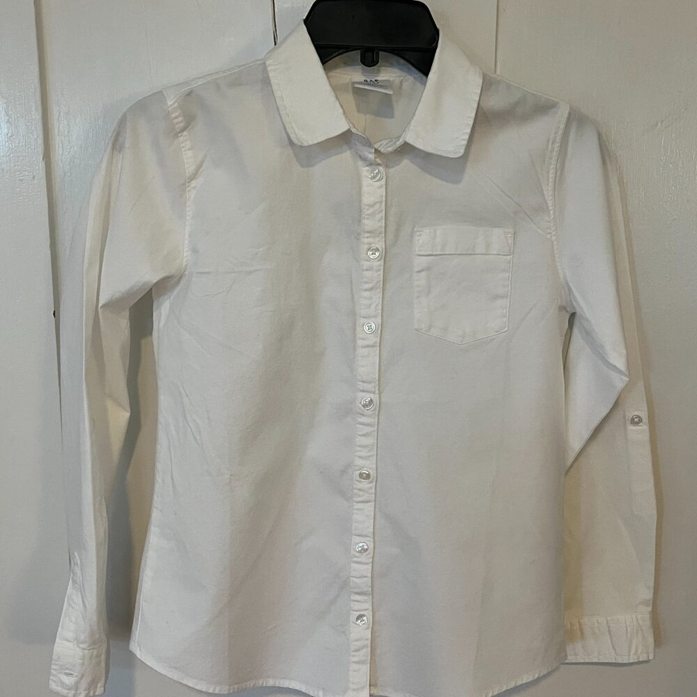 NWT GIRL'S GAP BUTTON DOWN SHIRT, SIZE 10